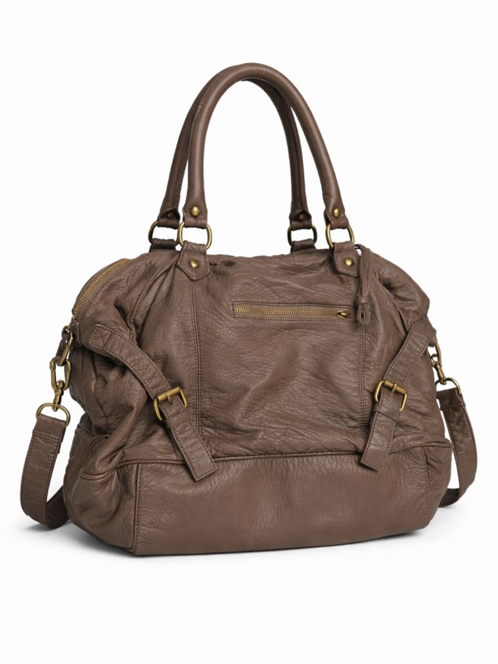 Deena & Ozzy Brown Leather Shoulder Bag